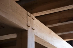 oak timber frame detail for design and construction of sports club house and facilities