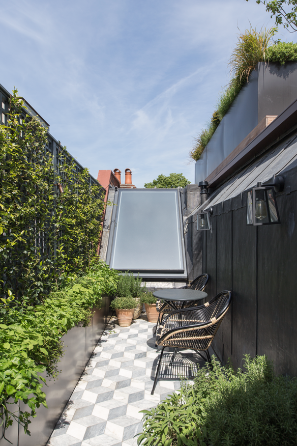pitched rooflight in roof garden