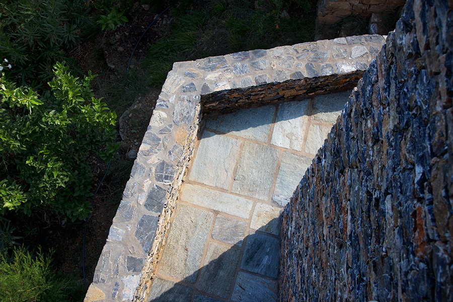 detail of terrace corner from above