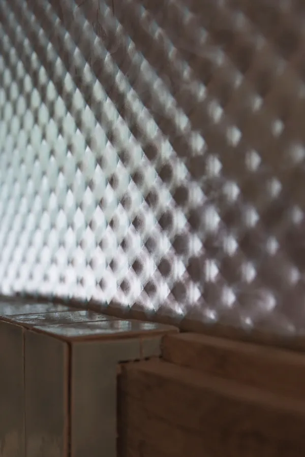 Textured glass partition
