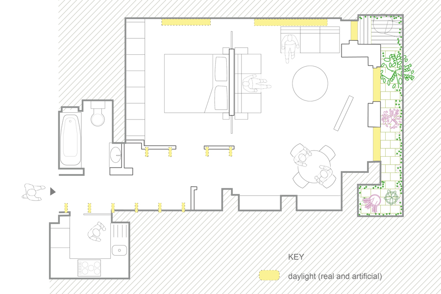 Floor plan of apartment 2, pont street