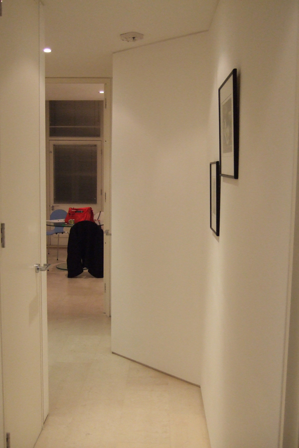 The dark and twisting existing corridor