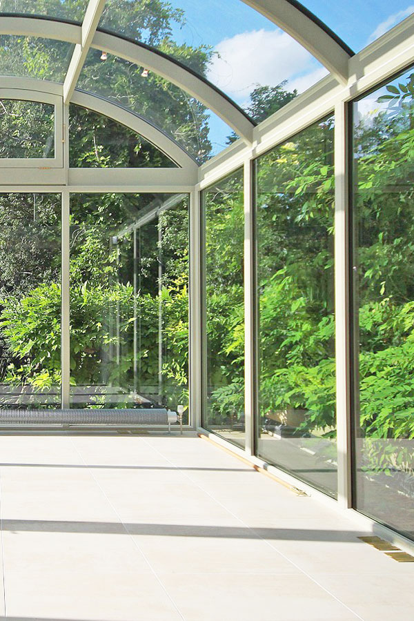 Conservatory with metal frame