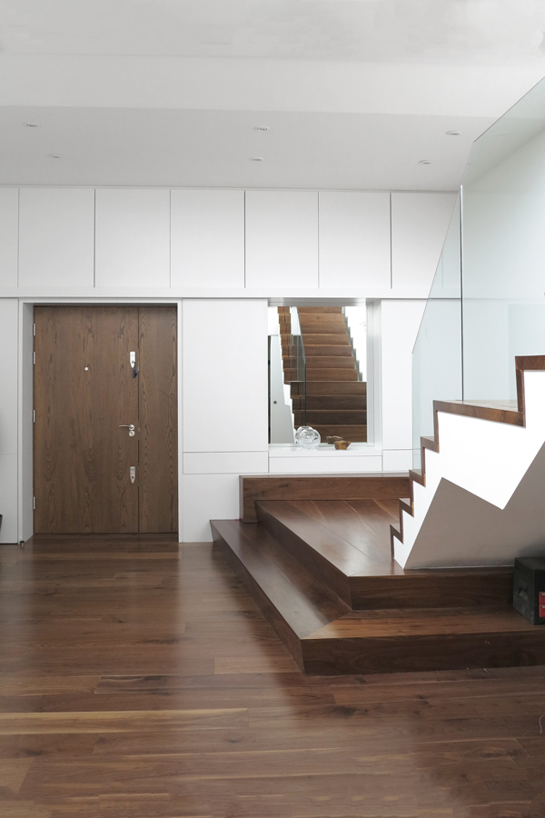 Wooden floor to entrance