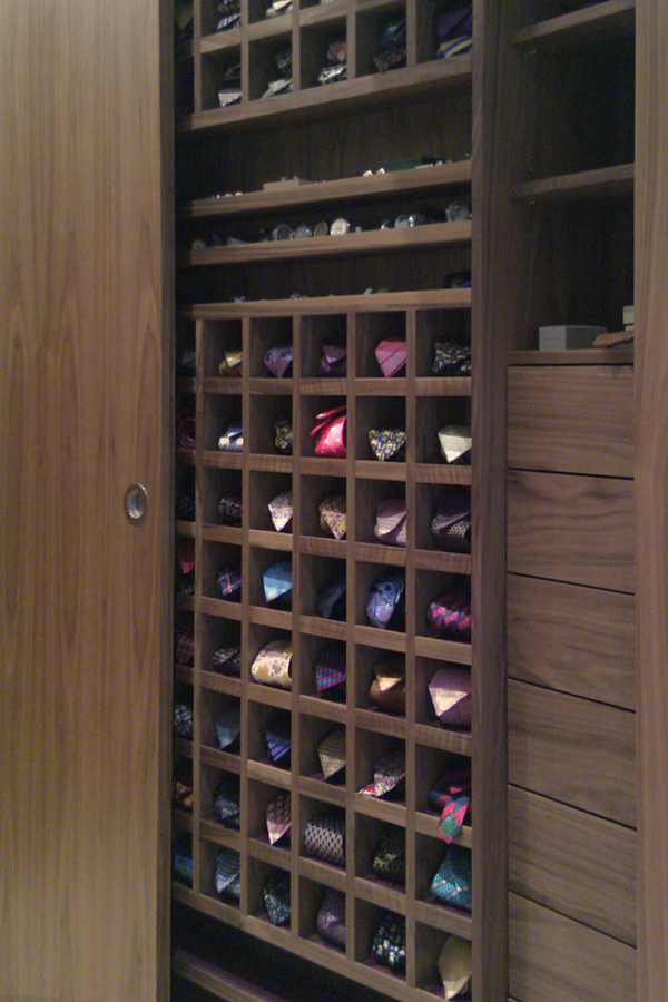 Detail of the master dressing room joinery
