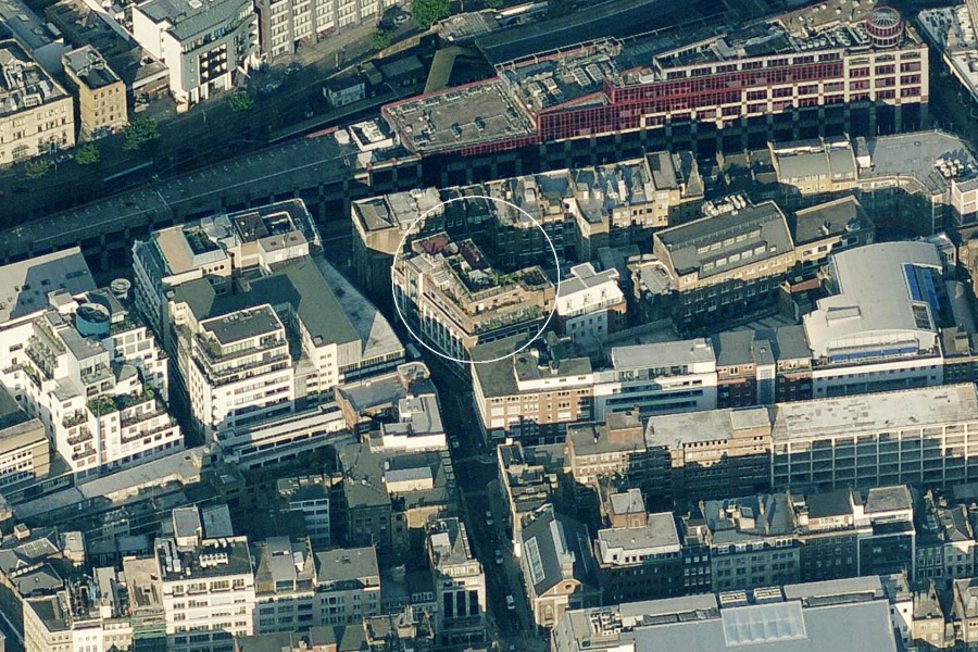Aerial view of site before works
