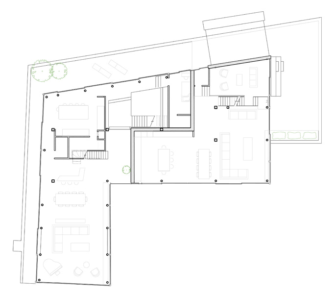 Plan of penthouse reception areas