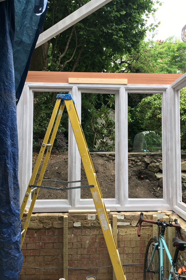 Windows in the kitchen conservatory