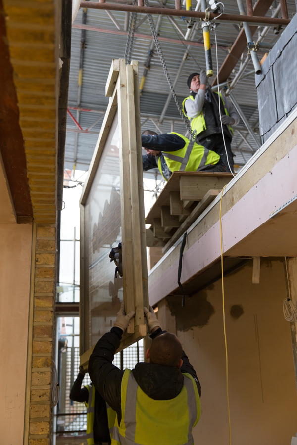 Hoist installing new rooflight