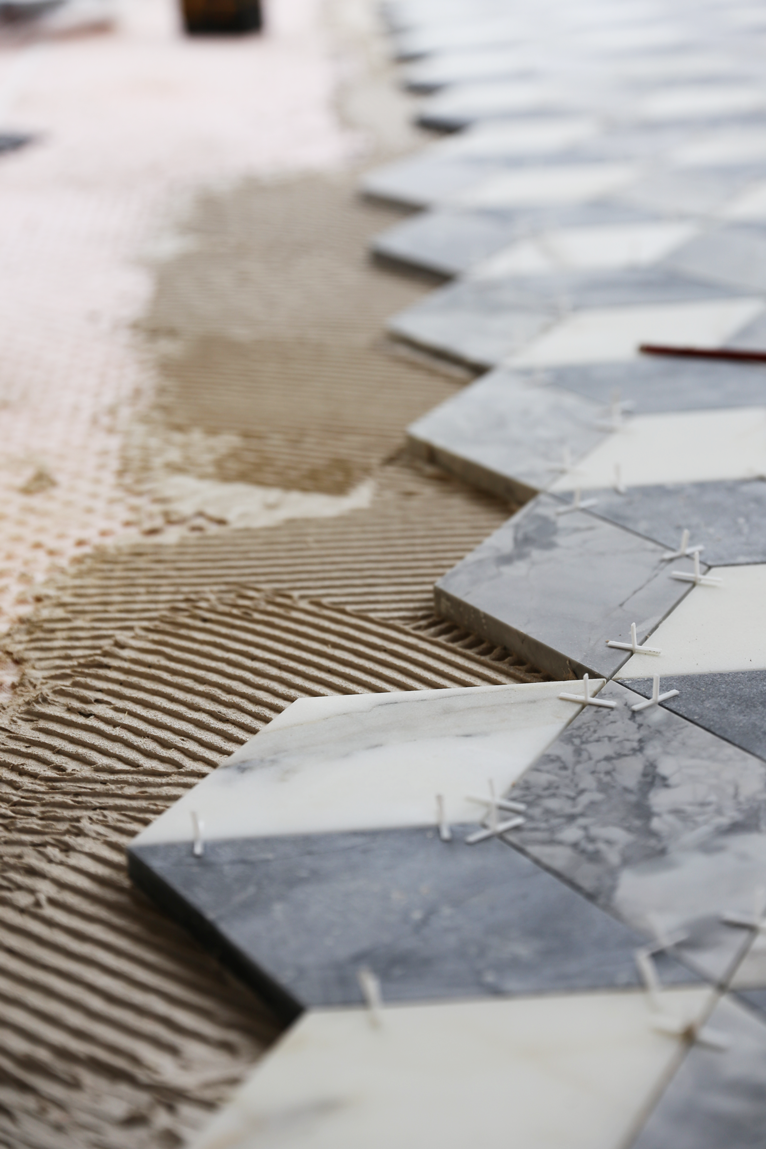 Polygon marble tile detail