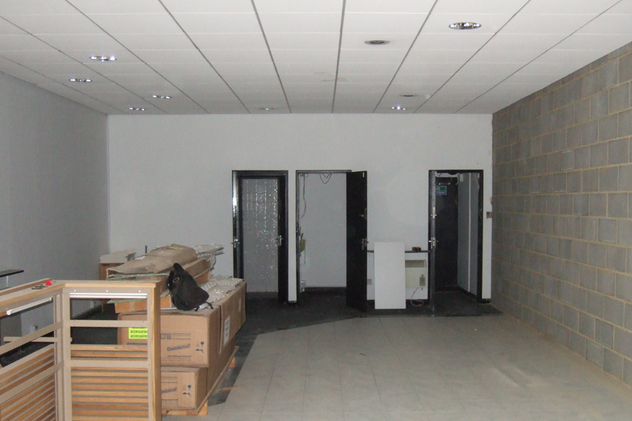 Low ceiling and dark spaces prior to the new fit-out