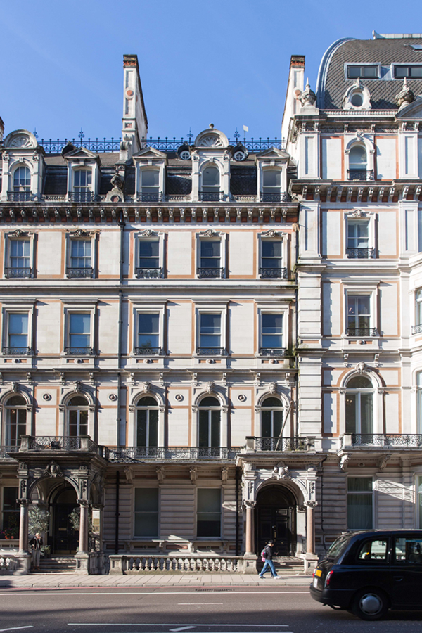 White portland stone facade of Grosvenor Place