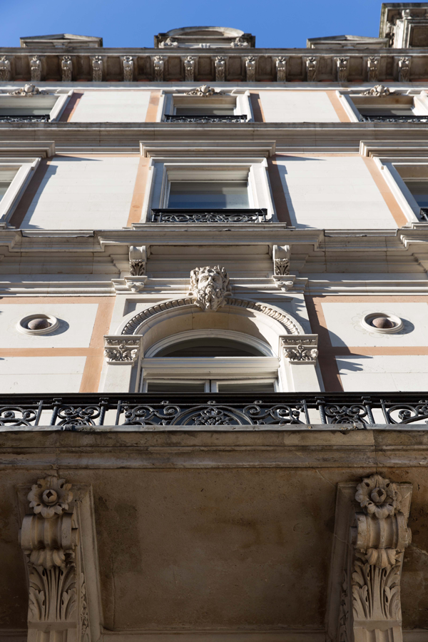 Stonework detail on the facade