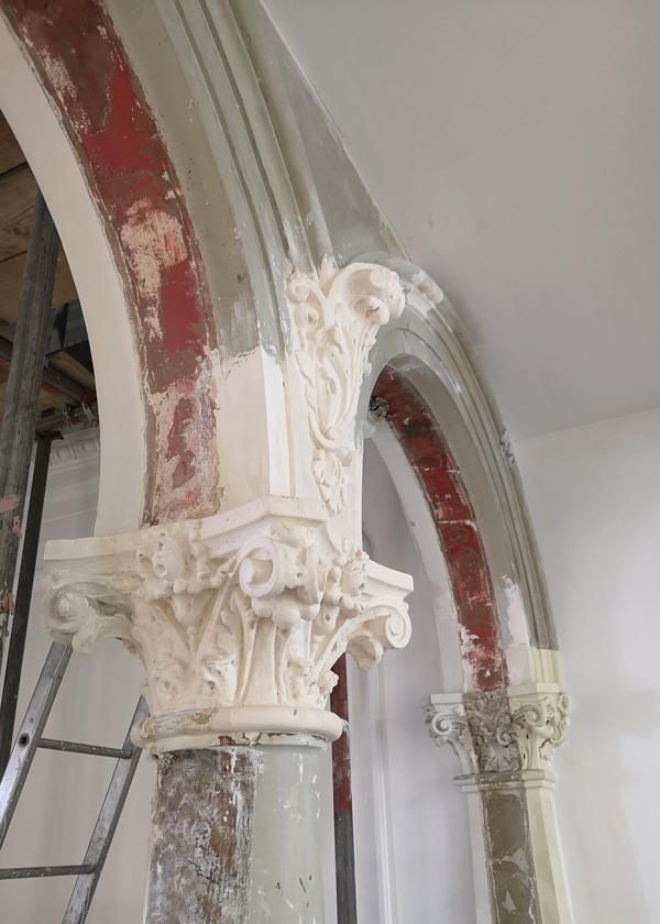 Casting a replica of the original column detailing