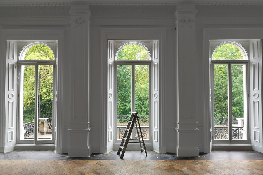 New window joinery to the listed facade