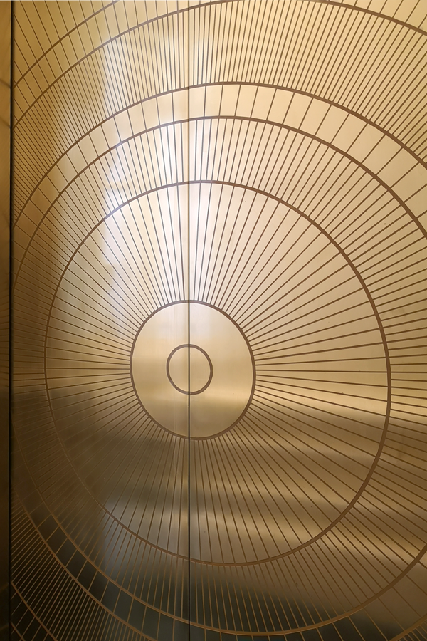 Restored lift door detail
