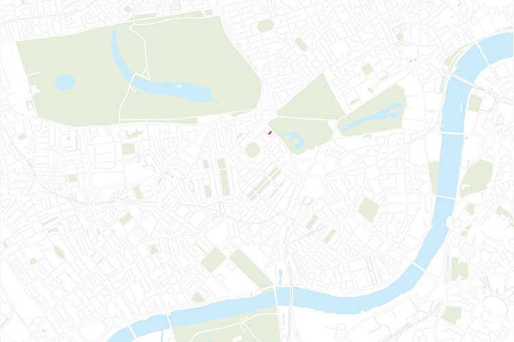Map of london showing the site