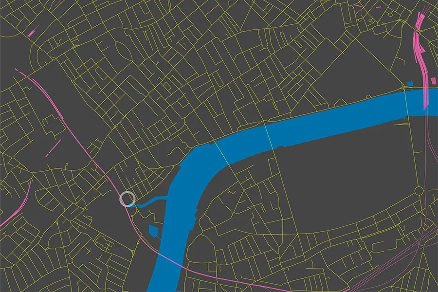 Plan of london streets showing site in context