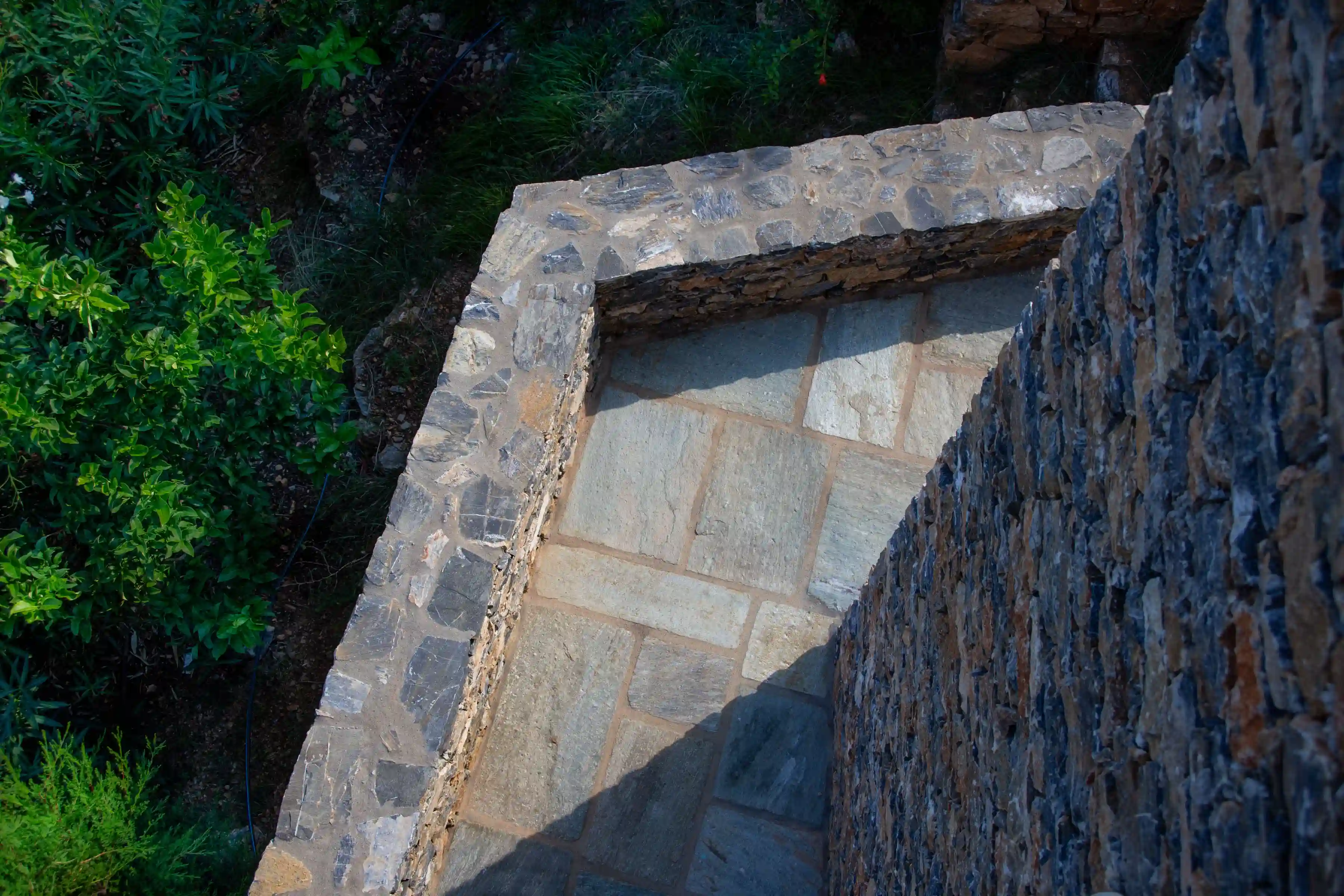 Detail of terrace corner from above