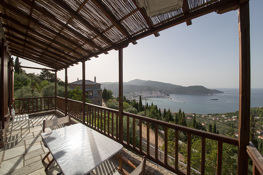 Balcony with view to harbour and sea