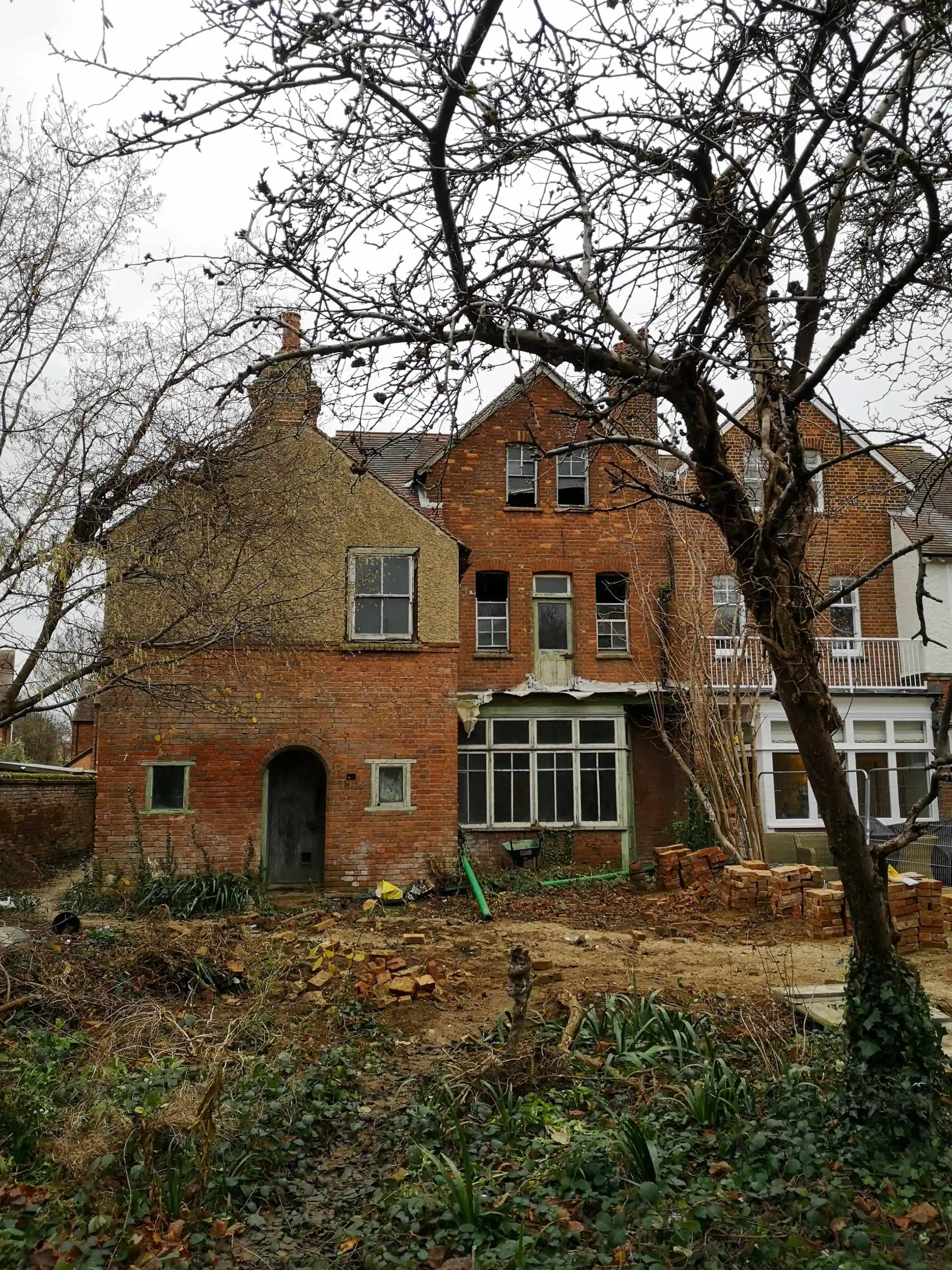 The rear elevation of the house before the works began