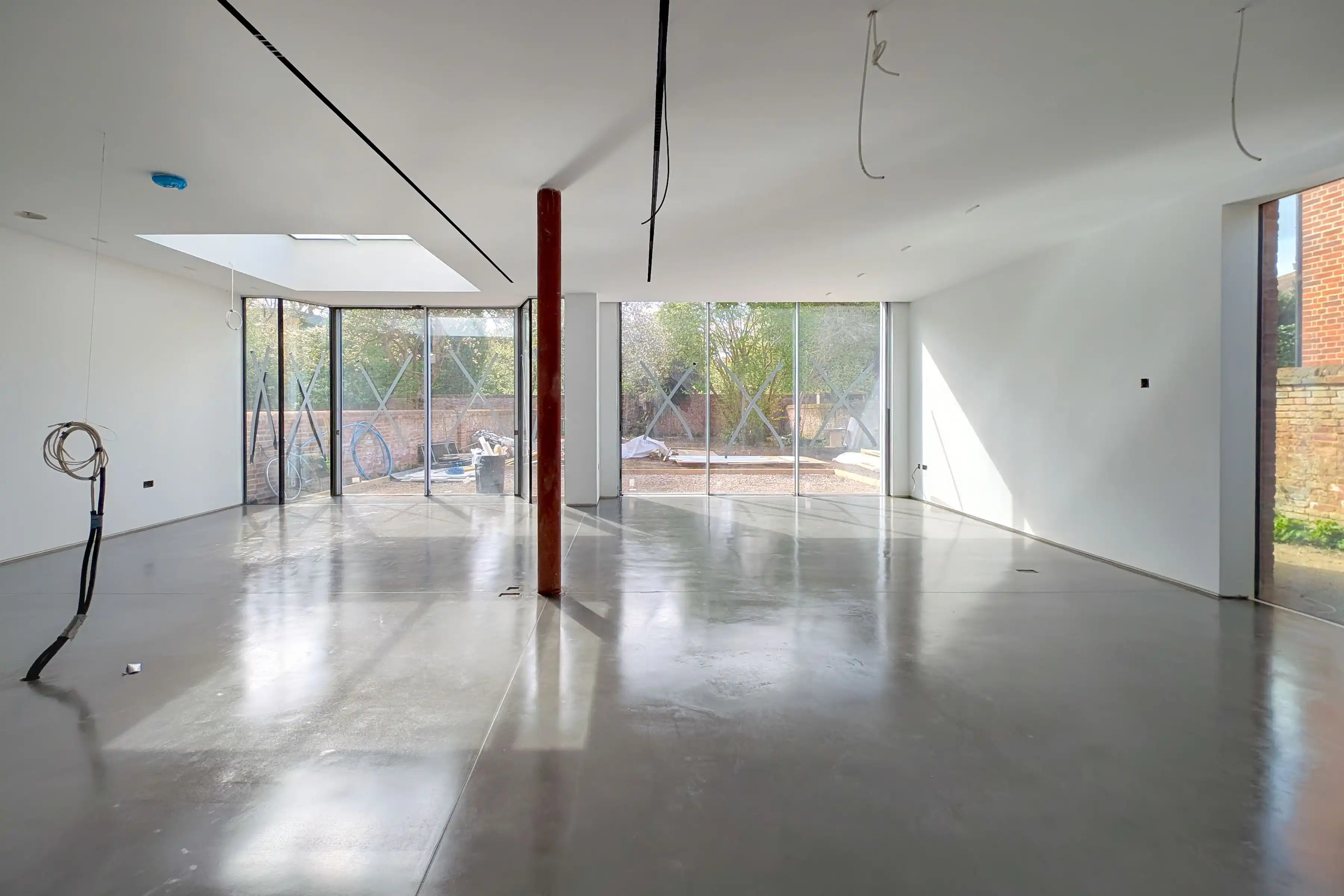 Staverton Road Oxford - the new rear extension with polished concrete floor, under construction