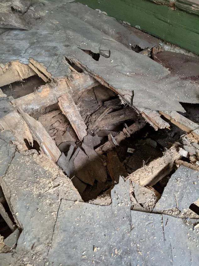 Staverton Road Oxford — before the works, the original floors were rotting and collapsed