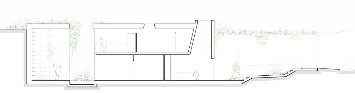 Section through the house