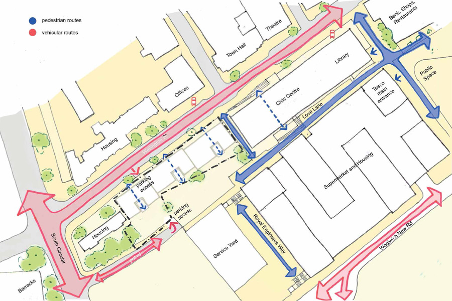 Study of site pedestrian permeability